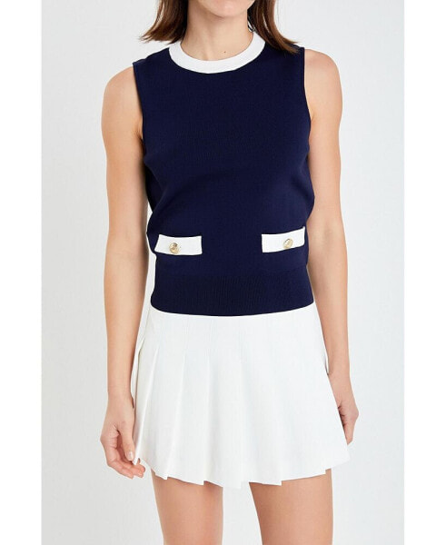 Women's Colorblock Sleeveless Knit Top