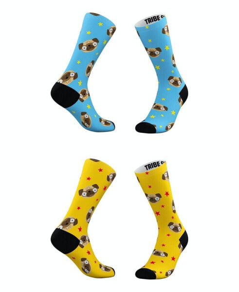 Носки Tribe Socks "Pugmoji", набор из 2шт, для мужчин и женщин