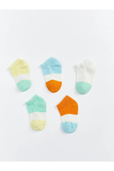 Çizgili Erkek Bebek Patik Çorap 5'li