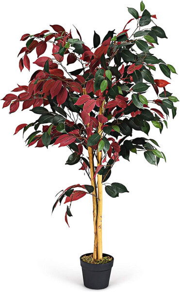 Искусственные цветы Costway Kunstpflanze 120cm Ficus mit 504 Blättern