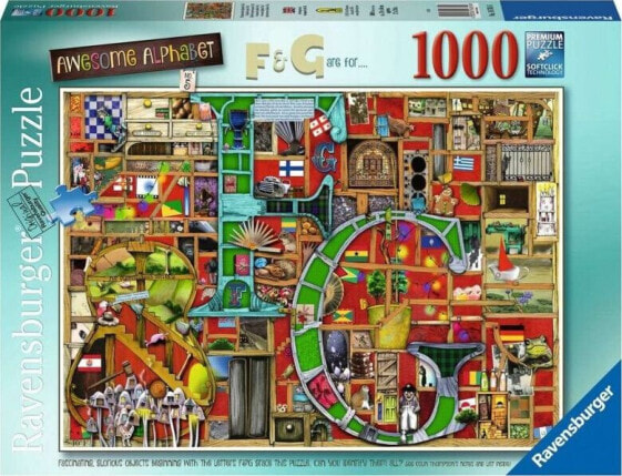 Ravensburger Puzzle 2D 1000 elementów Niesamowity alfabet F & G