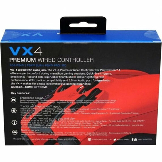 Игровой пульт GIOTECK VX4PS4-43-MU Красный Bluetooth PC