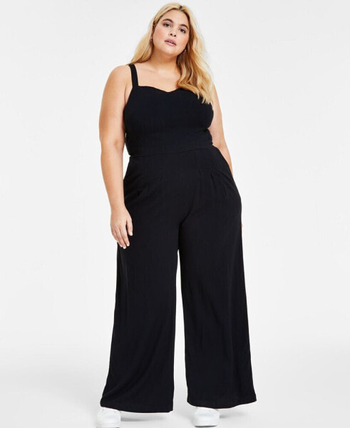 Plus Size Sleeveless Jumpsuit, Created for Macy's