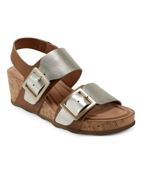 Women's Willa Strappy Casual Mid Cork Wedge Sandals