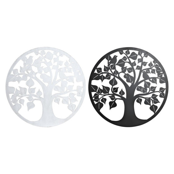 Wall Decoration DKD Home Decor 98 x 1 x 98 cm 100 x 1 x 100 cm Black Tree White Traditional (2 Units)