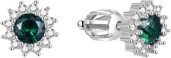Серебряные серьги с цирконом AGUP1609S
