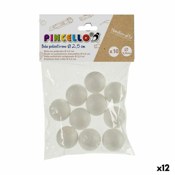 Materials for Handicrafts Balls polystyrene Ø 2,5 cm White 12 Units
