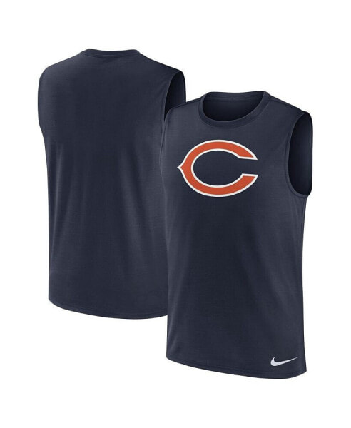 Men's Navy Chicago Bears Blitz Legend Muscle Perform Tank Top