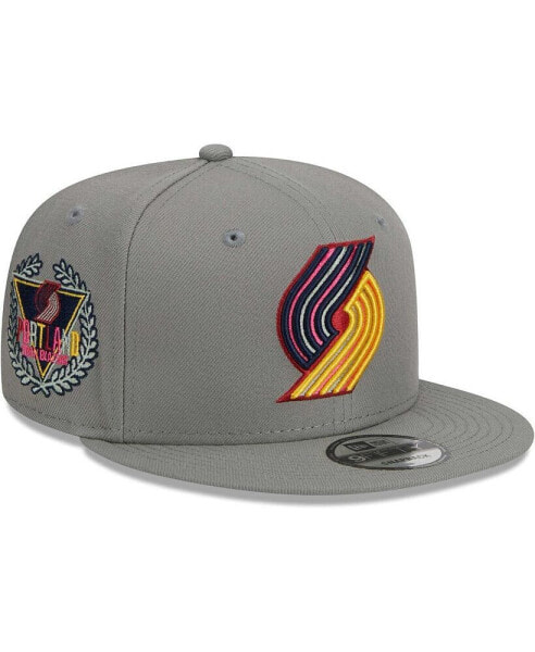 Men's Gray Portland Trail Blazers Color Pack 9FIFTY Snapback Hat