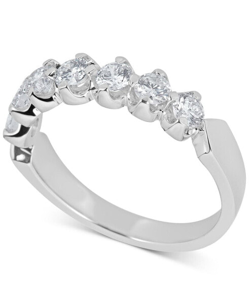Certified Diamond Scalloped Ring (1 ct. t.w.) in 14k White Gold