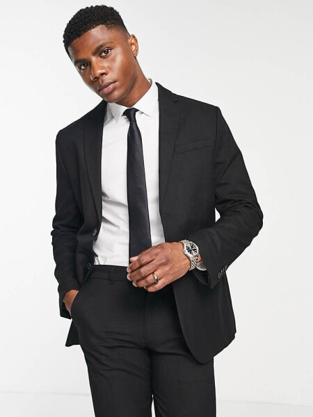 New Look skinny suit jacket in black