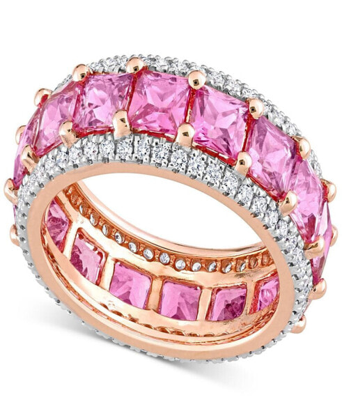 Кольцо Macy's pink Sapphire & Diamond Eternity Band in 14k Rose Gold.