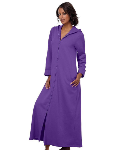 Plus Size Long Hooded Fleece Sweatshirt Robe