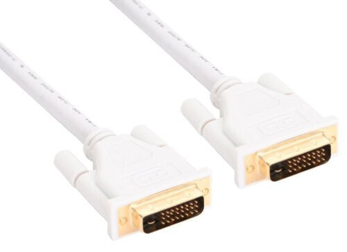 InLine DVI-D Cable 24+1 male / male DVI Dual Link white/gold 5m