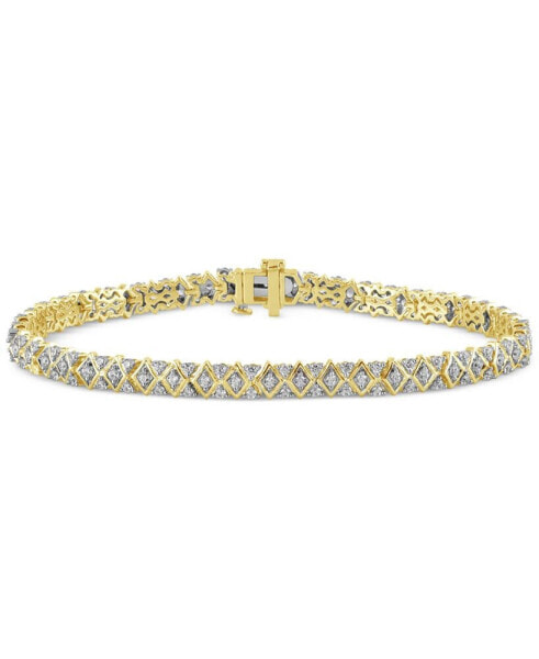 Diamond Harlequin-Inspired Pattern Tennis Bracelet (2 ct. t.w.) in 10k Gold