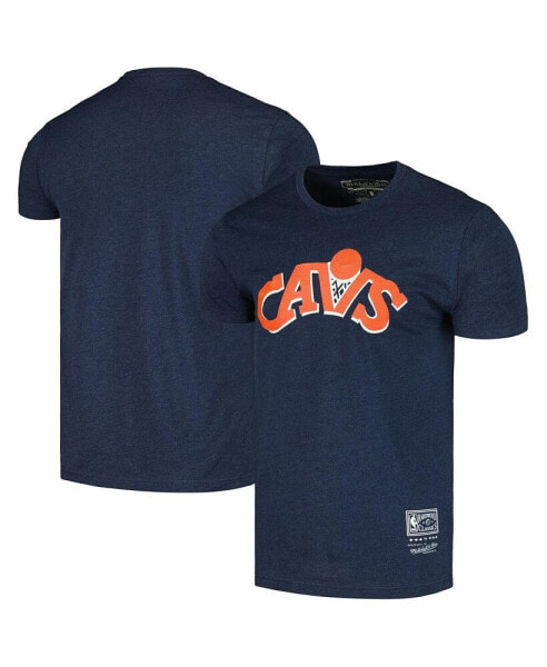 Men's and Women's Navy Cleveland Cavaliers Hardwood Classics MVP Throwback Logo T-shirt