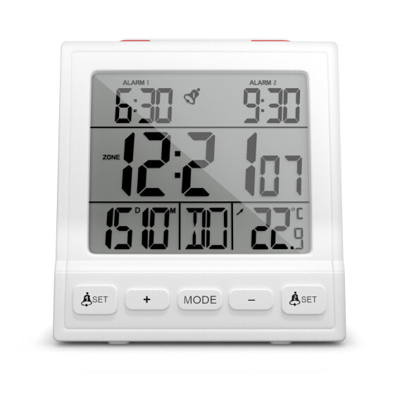 Mebus 56813, Digital alarm clock, Rectangle, White, 12/24h, F, °C, White