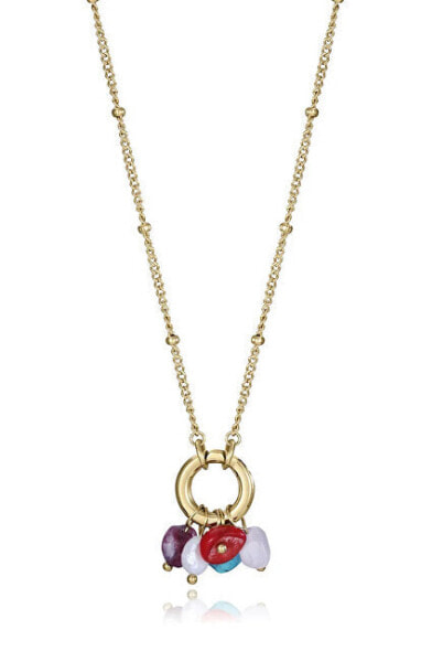 Gold-plated women´s necklace with stones Chic 14157C01019