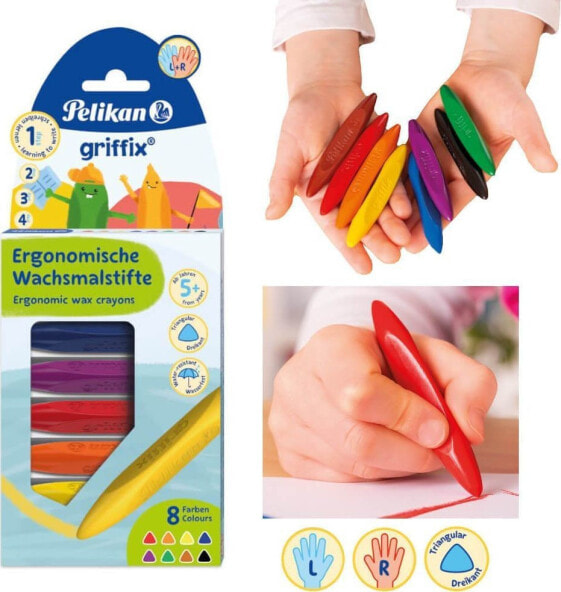 Цветные карандаши Pelikan Griffix Краски восковые треугольные