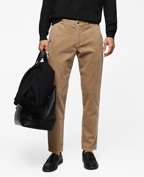 Men's Corduroy Slim-Fit Drawstring Pants