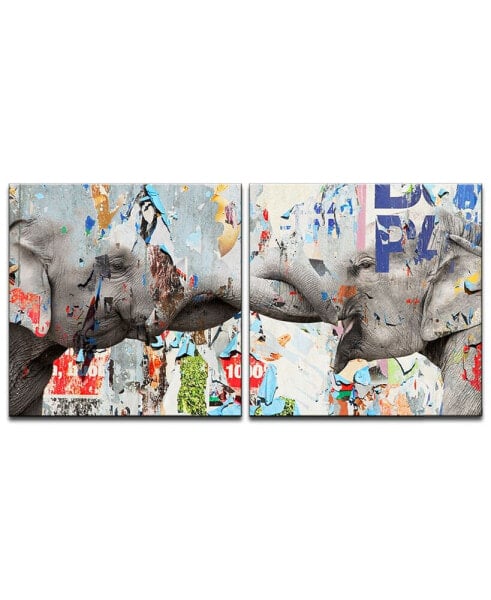 Картина набор из 2х холстов "Седло чернила Слон VI" Ready2HangArt