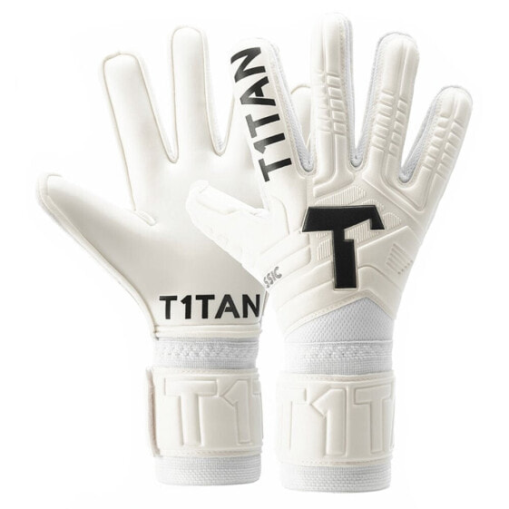 Вратарские перчатки T1TAN Classic 1.0 White-Out с защитой пальцев