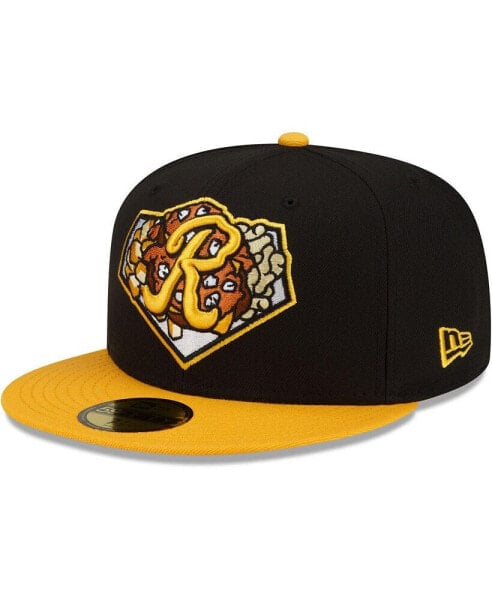 Головной убор New Era чёрный с золотыми и красными деталями "Rochester Red Wings Theme Night" 59FIFTY.