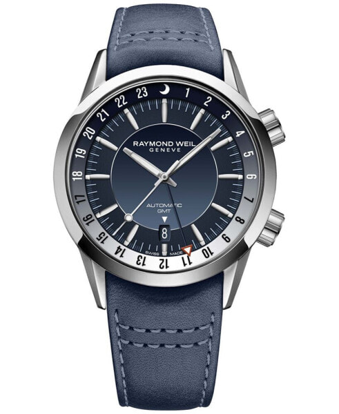Наручные часы Gv2 By Gevril Men's Giromondo Swiss Quartz Black Leather Watch 42mm.