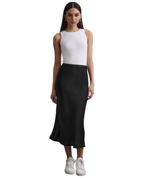 Women's Logo-Waistband Midi Slip Skirt