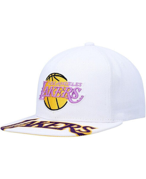 Men's White Los Angeles Lakers Hardwood Classics Swingman Pop Snapback Hat