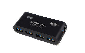 USB-концентратор LogiLink LogiLink USB 3.0 4x - USB 3.2 Gen 1 (3.1 Gen 1) Type-A - 5000 Mbit/s - Black - CE - RoHS - 5 V - 107 mm