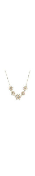 2028 glass Crystal Flower Collar Necklace