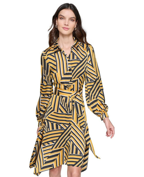 Women's Printed A-Line Shirtdress