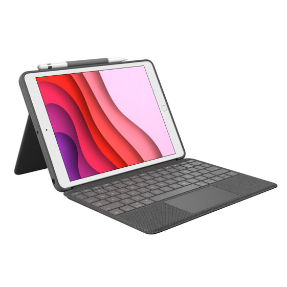 Bluetooth-клавиатура с подставкой для планшета Logitech iPad 2019 Серый Графитовый Испанская Qwerty