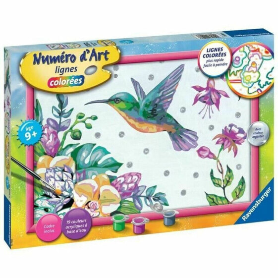 Раскраска "Hummingbird and Exotic Flowers" Ravensburger для детей 7+ лет