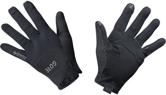Перчатки для велосипеда GORE C5 GORE-TEX INFINIUM черные, полный палец, средний размер