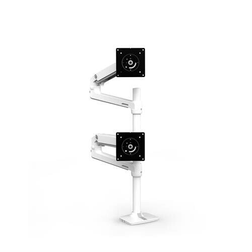 Ergotron LX Series LX Dual Stacking Arm - Clamp - 9.1 kg - 101.6 cm (40") - 100 x 100 mm - Height adjustment - White