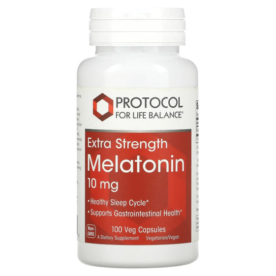 Protocol for Life Balance, мелатонин усиленного действия, 10 мг, 100 растительных капсул