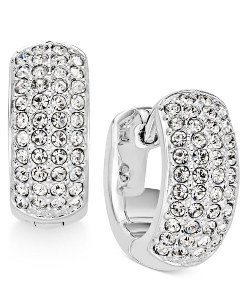 Silver-Tone Pavé 1/2" Small Hoop Earrings, Created for Macy's