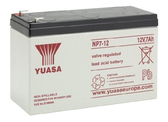 Yuasa Battery Yuasa NP7-12 - Sealed Lead Acid (VRLA) - 12 V - White - 7000 mAh - 2.65 kg