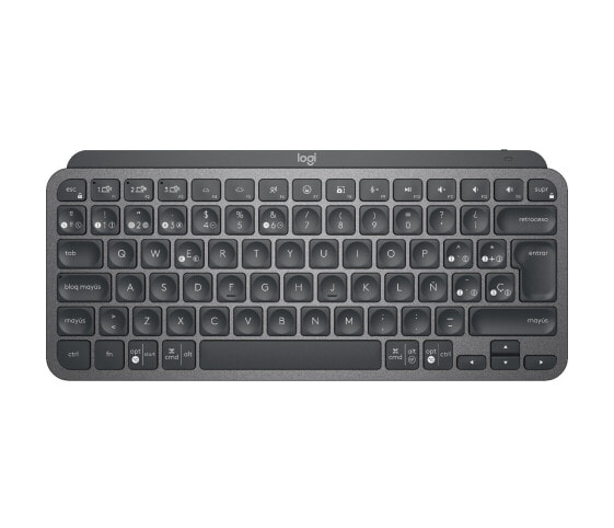 Logitech MX Keys Mini Minimalist Wireless Illuminated Keyboard - Mini - RF Wireless + Bluetooth - QWERTY - LED - Graphite