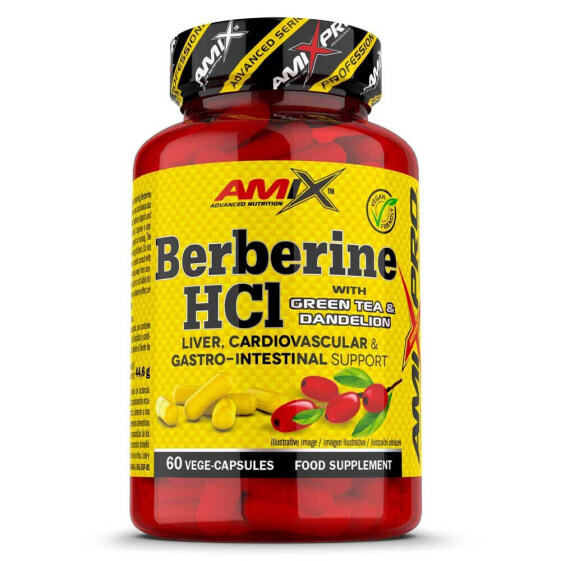 AMIX Berberine HCI With Green Tea & Dandelion Non-Essential Amino Acids 60 Caps