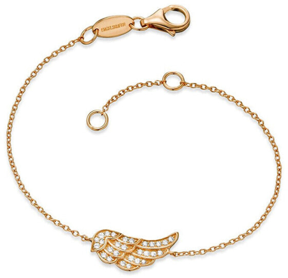 Gold-plated silver bracelet with zircons ERB-LILWING-ZIG