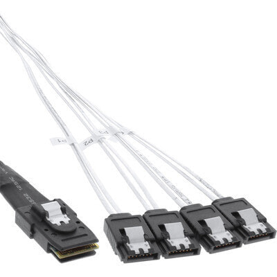 InLine SAS Cable Mini SAS SFF8087 to 4x SATA direct OCR 1m