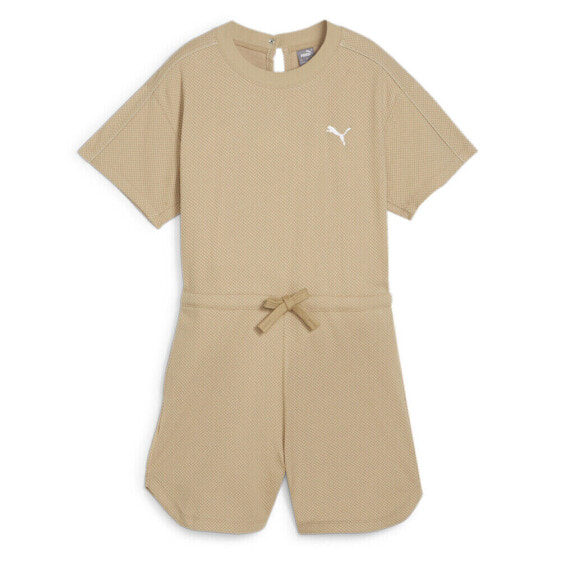 Puma Her Short Jumpsuit Womens Beige Casual 67789183