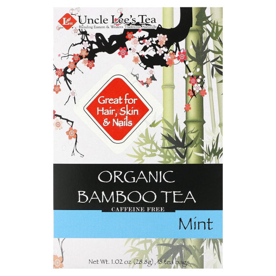 Травяной чай без кофеина Uncle Lee's Tea Органический Bamboo с мятой, 18 пакетиков, 28,8 г