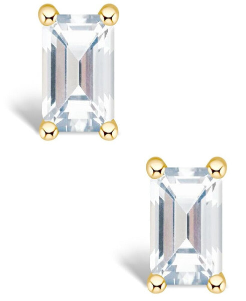 White Topaz (3/4 ct. t.w.) Stud Earrings in 14K Yellow Gold or 14K White Gold