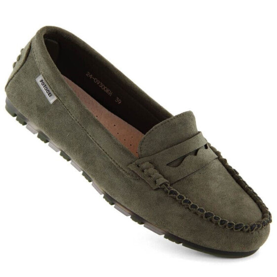 Potocki W WOL240C khaki suede moccasins