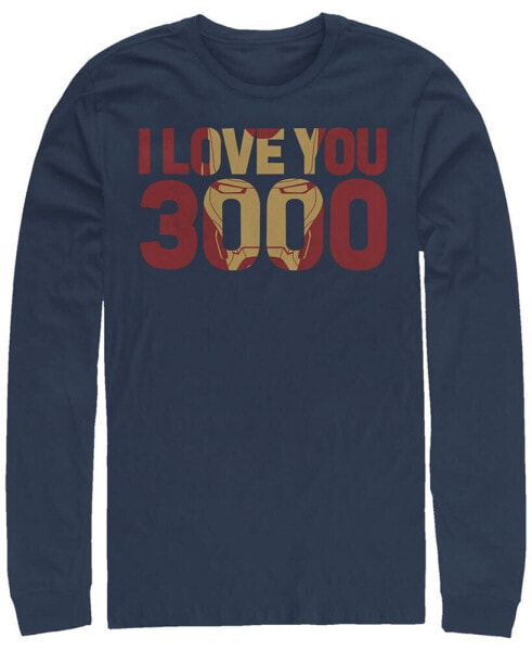 Marvel Men's Avengers Endgame I Love You 3000 Iron Man, Long Sleeve T-shirt