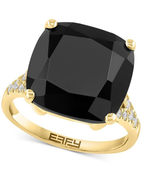 EFFY® Onyx & Diamond (1/5 ct. t.w.) Statement Ring in 14k Gold